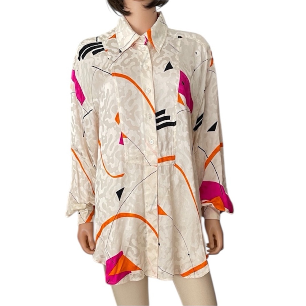 Vintage Escada Margaretha Ley quality silk abstract blouse